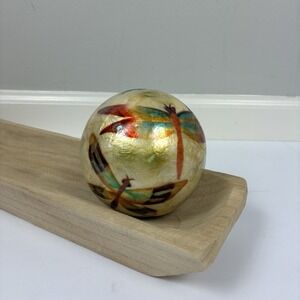 PIER 1 Pearl Ball Sphere Orb Fireflies Flower Ivory Home Decor 4"